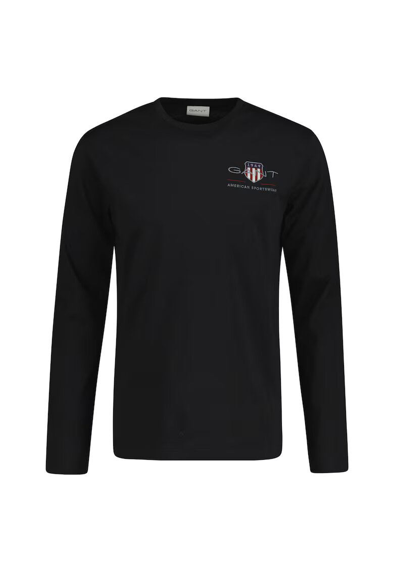 Gant Bluza regular fit cu decolteu la baza gatului Shield - Negru