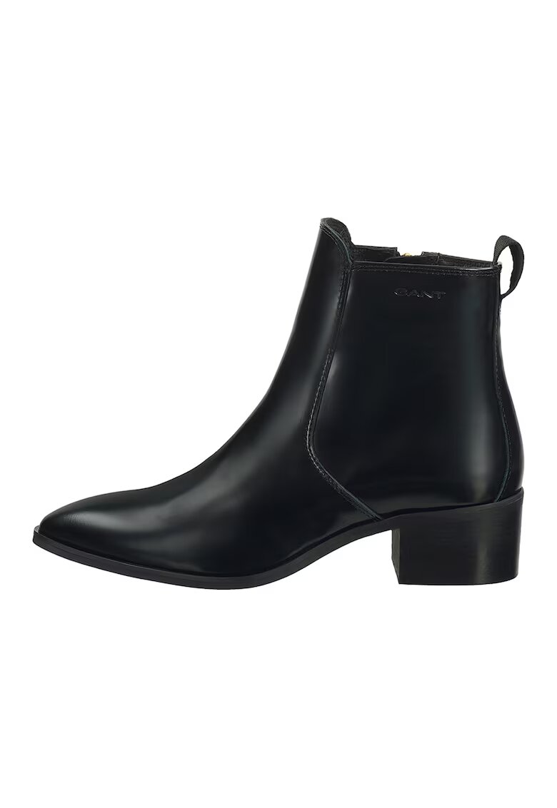 Gant Botine din piele cu varf ascutit - Negru