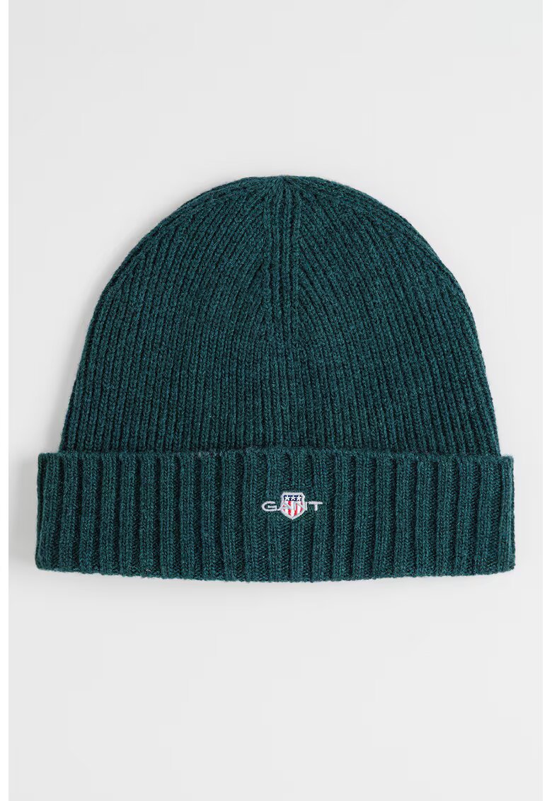 Gant Caciula din amestec de lana cu aspect striat Shield - Verde aquamarin