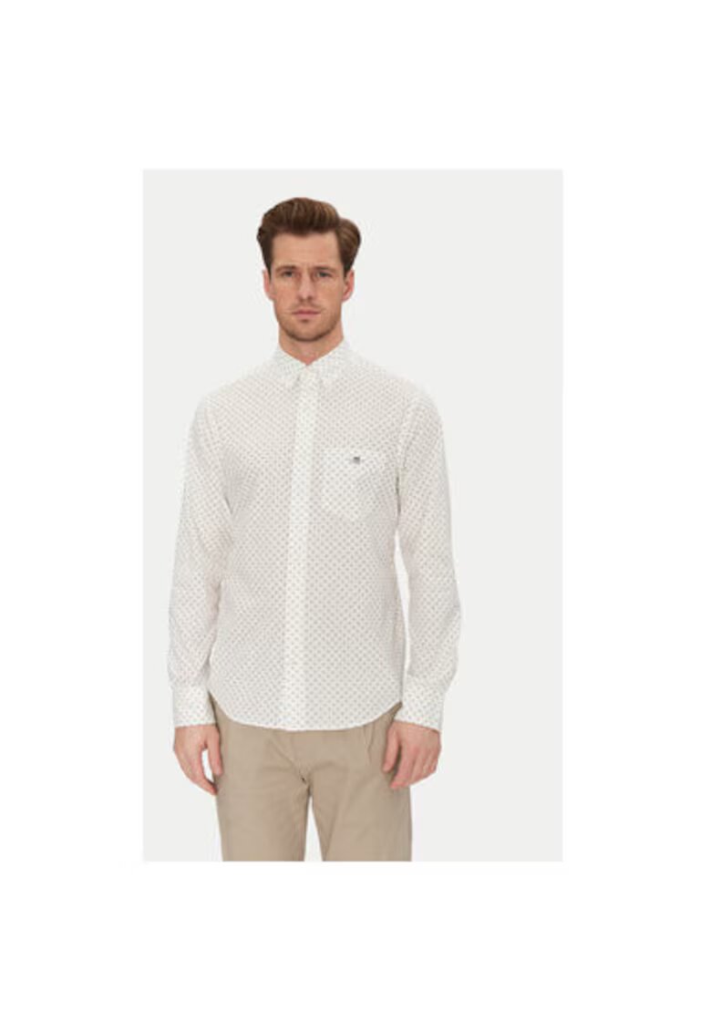 Gant Camasa barbati 3250056 - Bumbac - Alb - Alb