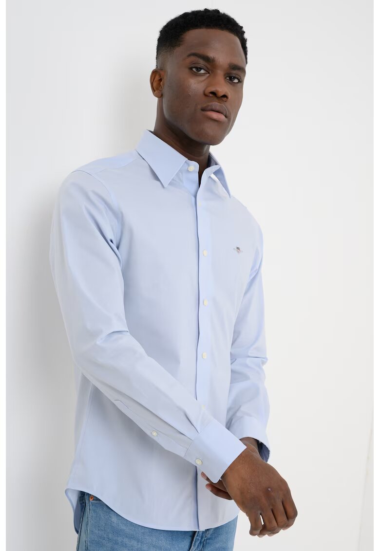 Gant Camasa slim fit cu logo - Albastru pastel