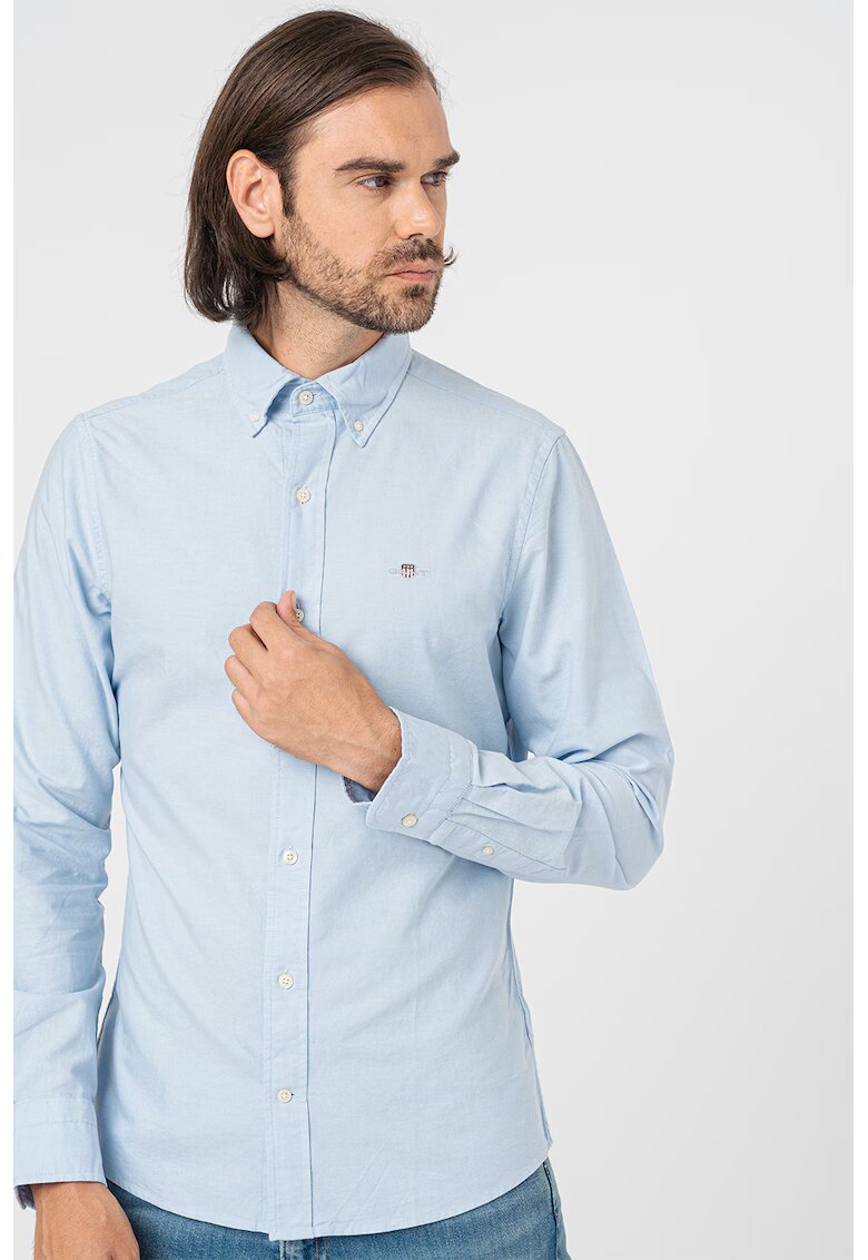 Gant Camasa slim fit din bumbac - Albastru deschis