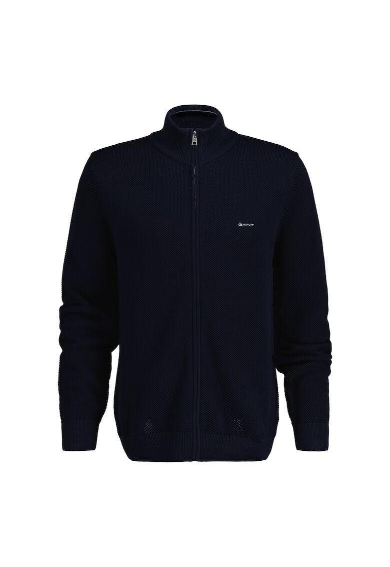 Gant Cardigan de bumbac cu fermoar - Albastru