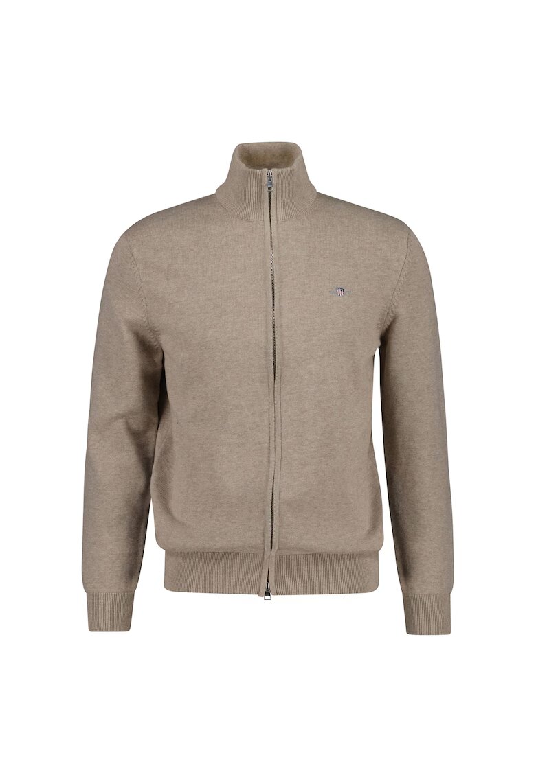 Gant Cardigan de bumbac cu fermoar - Bej inchis