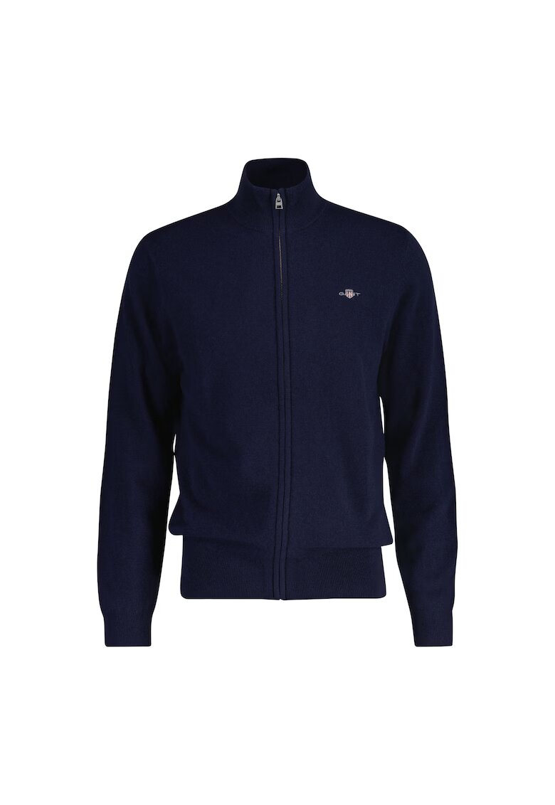 Gant Cardigan din amestec de lana cu fermoar - Albastru