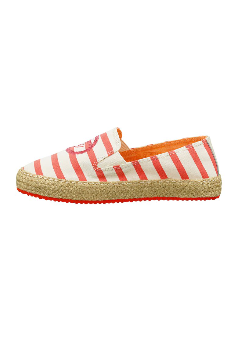 Gant Espadrile cu logo brodat - Coral/Alb murdar