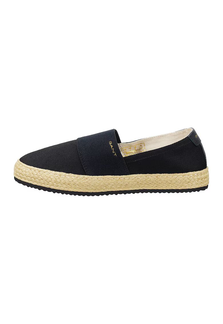 Gant Espadrile slip-on din panza Raffiaville - Negru/Bej