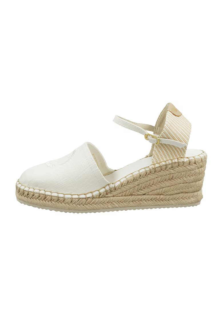 Gant Espadrile wedge cu logo brodat Luliza - Alb