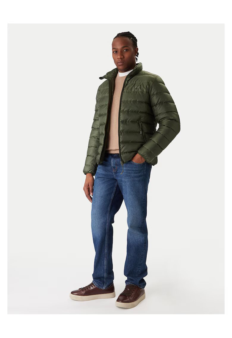 Gant Geaca puf barbati verde - material usor