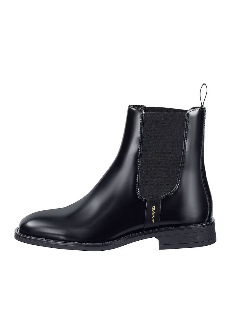 Gant Ghete Chelsea din piele cu detaliu logo Fayy - Negru