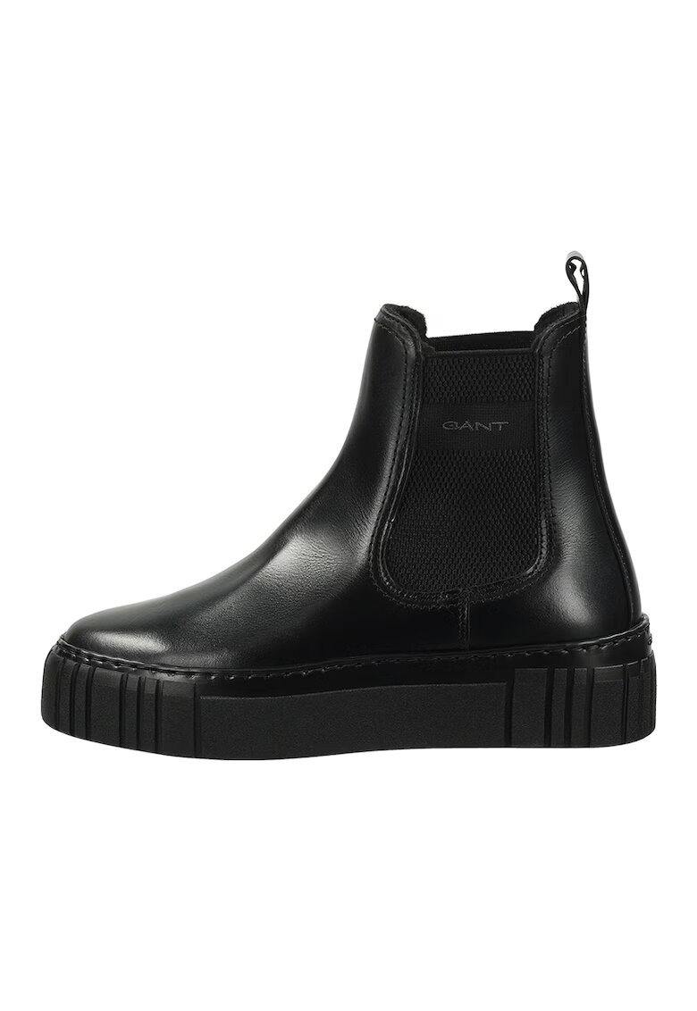 Gant Ghete Chelsea din piele cu segmente din material textil Snowmont - Negru