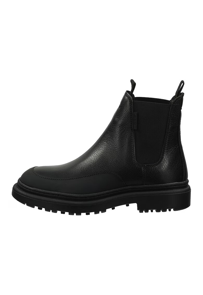 Gant Ghete Chelsea din piele cu segmente din material textil Timbly - Negru