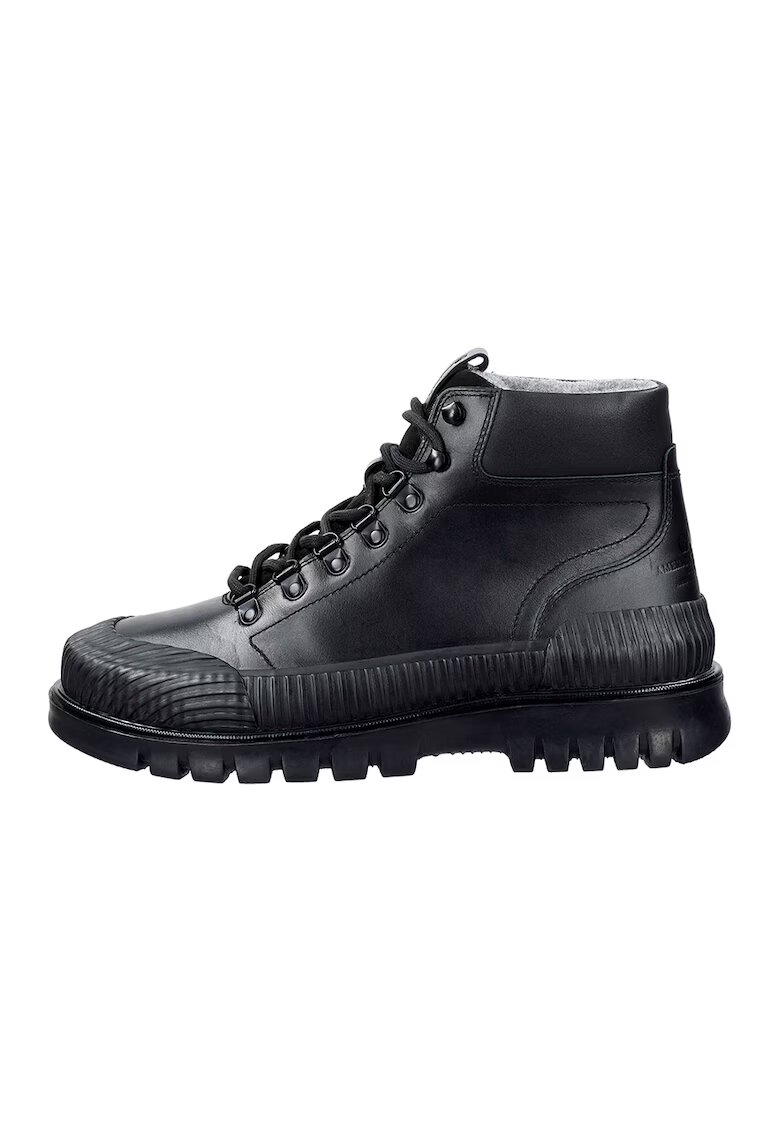 Gant Ghete din piele cu model uni Nebrada - Negru
