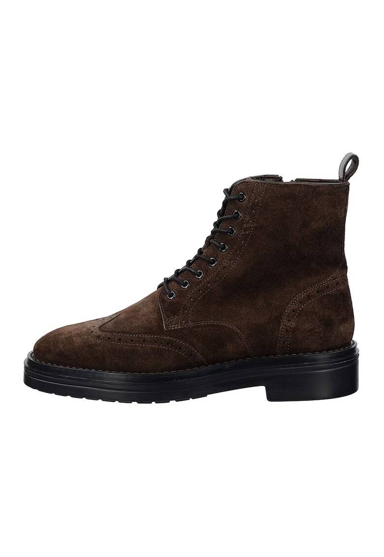 Gant Ghete din piele intoarsa cu perforatii decorative Boggar - Maro
