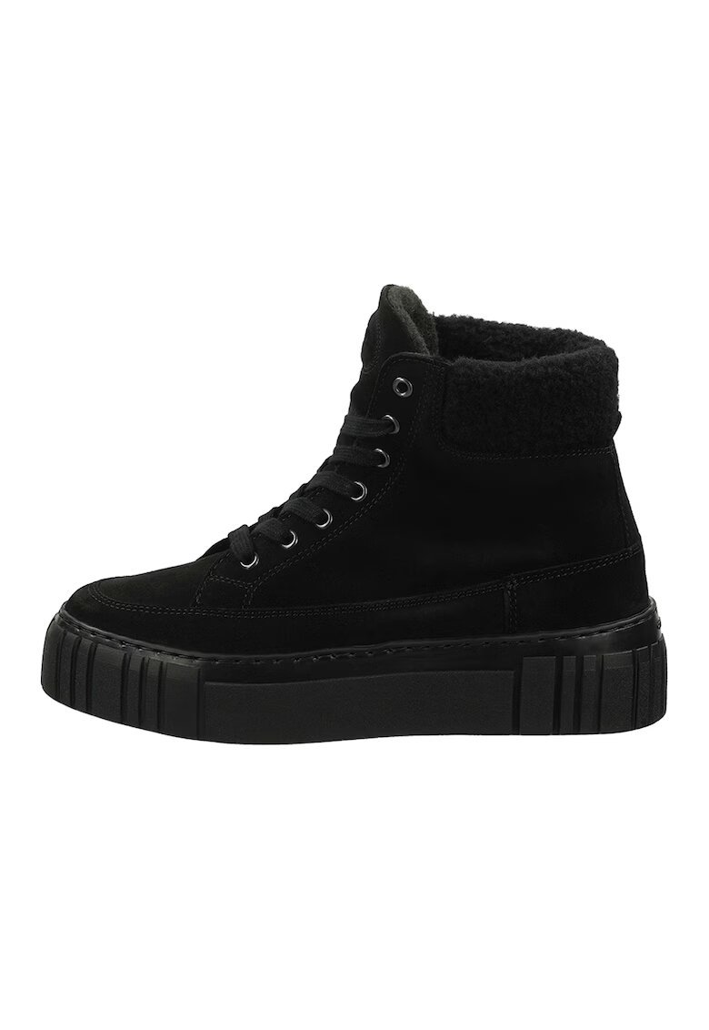 Gant Ghete din piele intoarsa fara inchidere - Negru