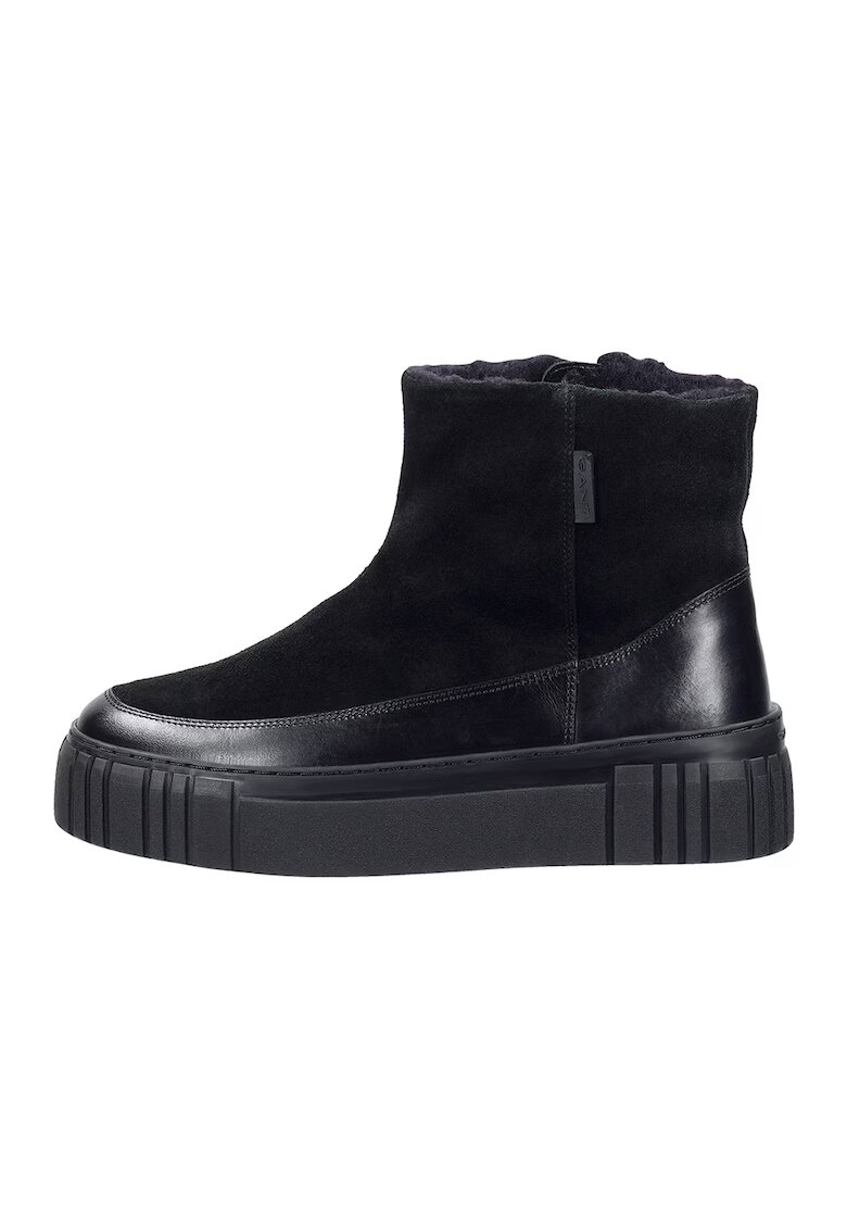 Gant Ghete din piele intoarsa si piele cu platforma Snowmont - Negru