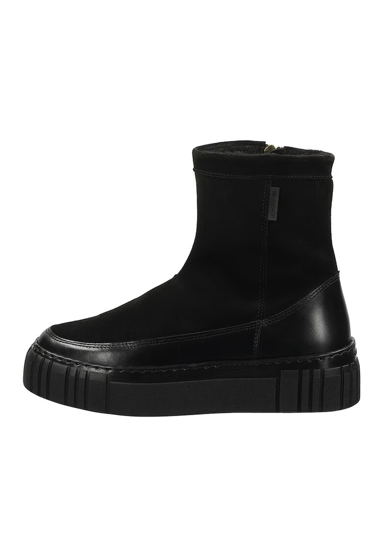 Gant Ghete din piele si piele intoarsa cu captuseala din lana - Negru