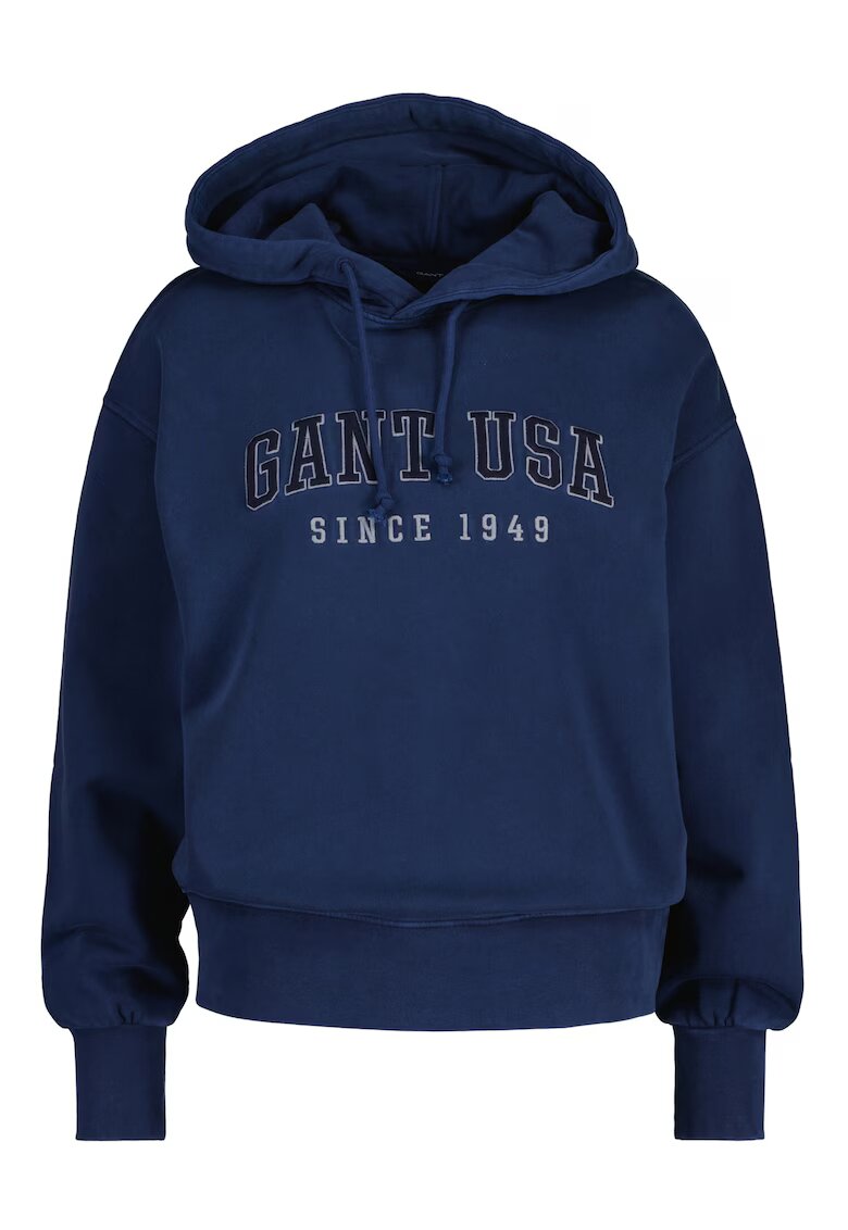 Gant Hanorac cu maneci cazute si broderie logo - Albastru