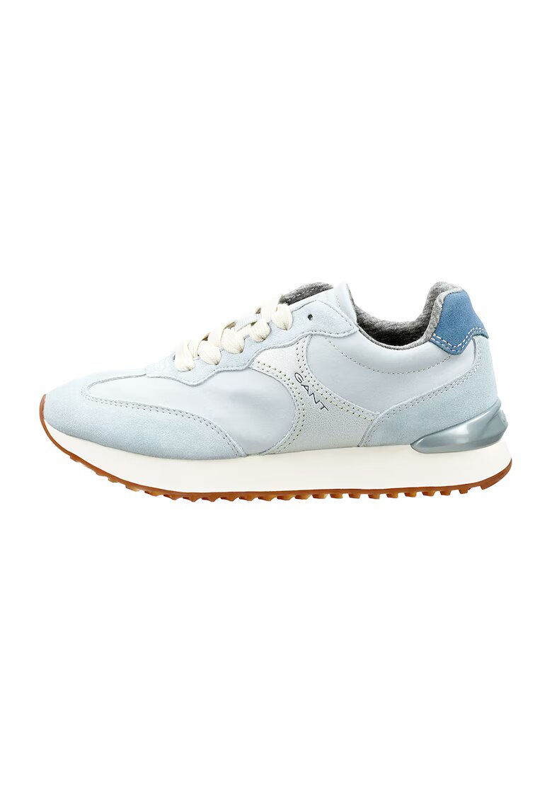 Gant Pantofi sport cu garnituri de piele intoarsa Bevinda - Albastru deschis/Argintiu