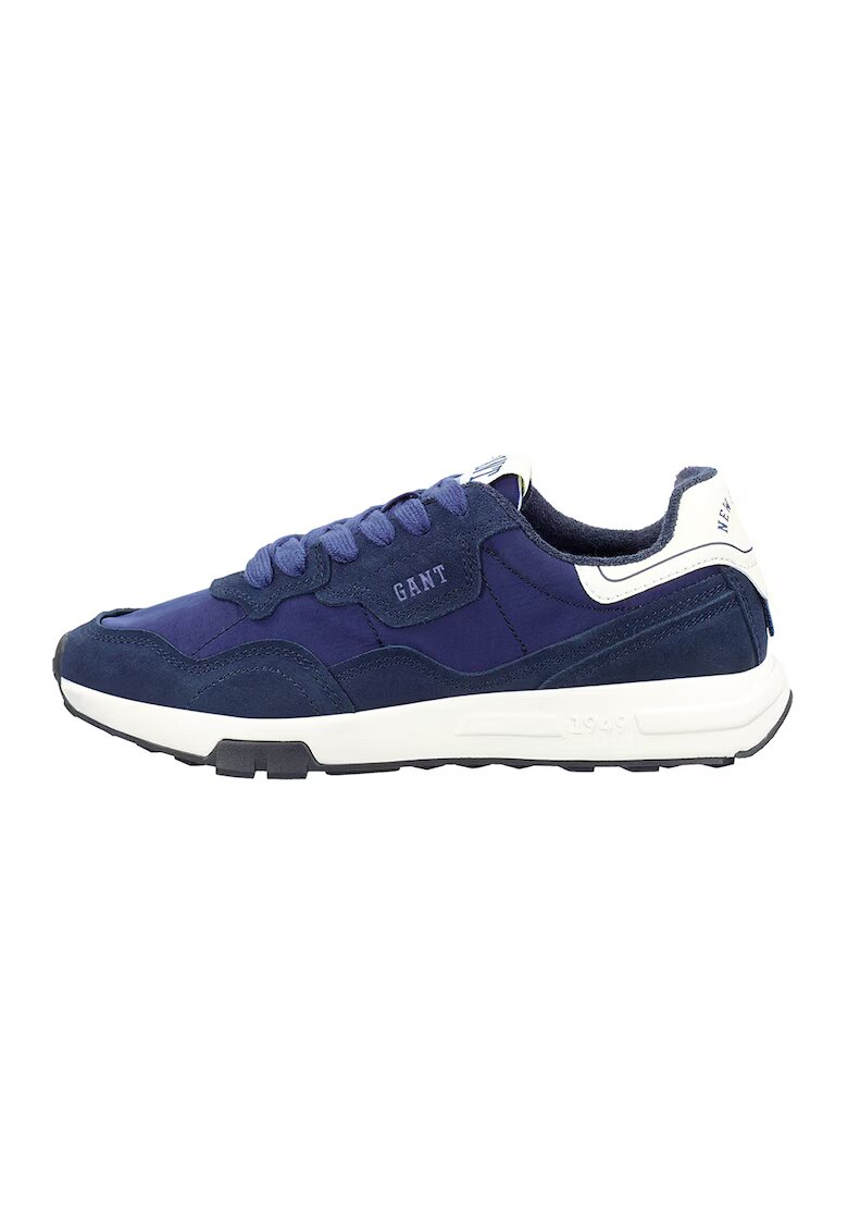 Gant Pantofi sport cu garnituri din piele intoarsa si material sintetic Youtron - Albastru inchis/Albastru indigo