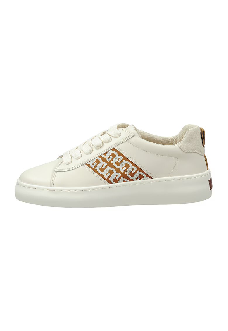Gant Pantofi sport de piele cu monograma - Maro/Alb murdar
