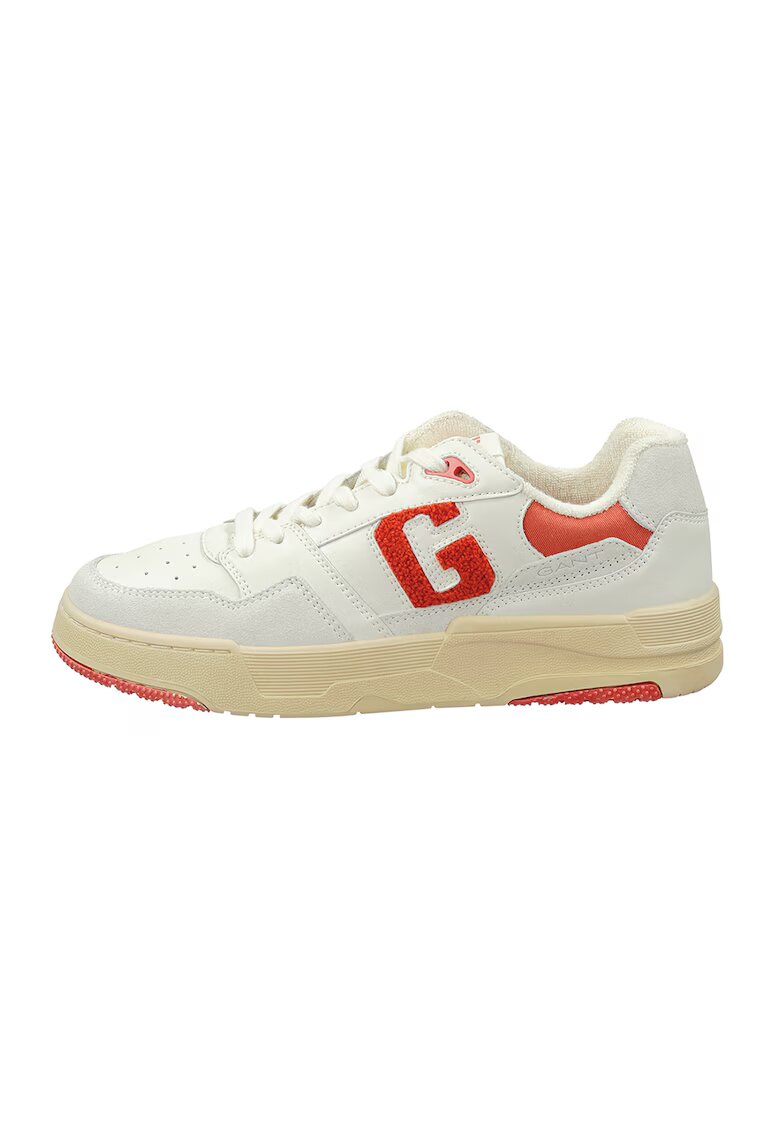 Gant Pantofi sport de piele si piele intoarsa - Rosu/Alb