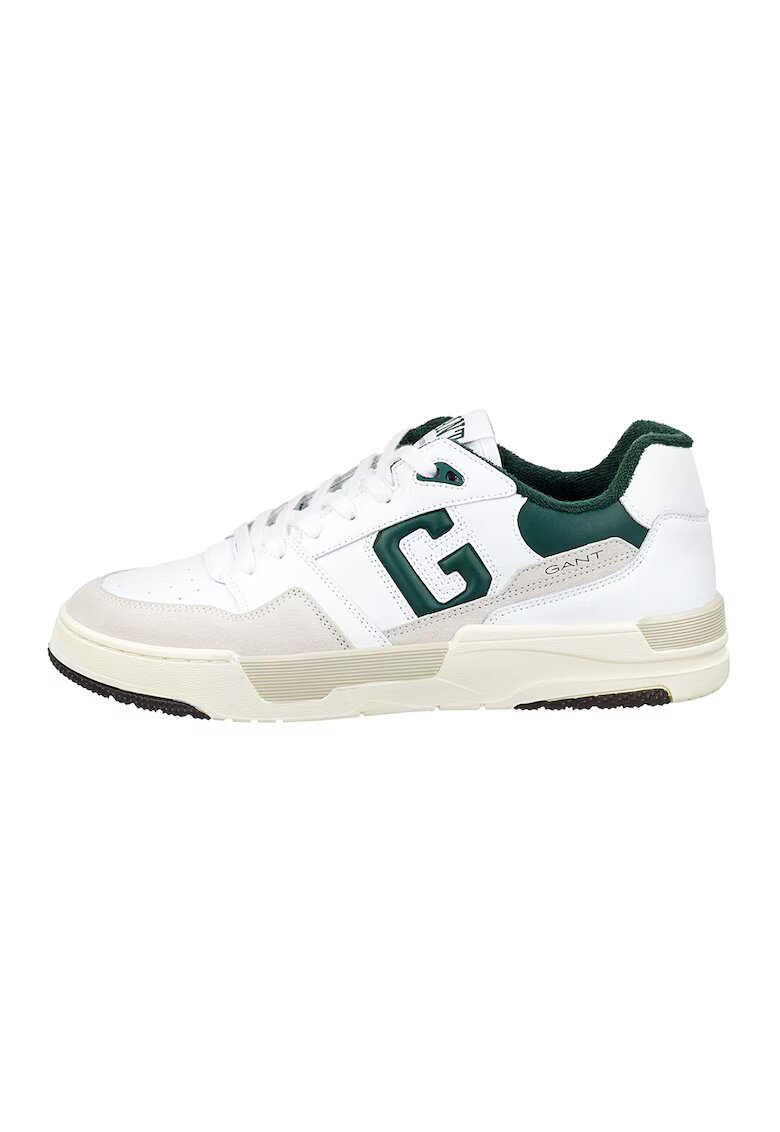 Gant Pantofi sport din piele cu garnituri din piele intoarsa Brookpal - Alb optic/Verde aquamarin/Bej deschis