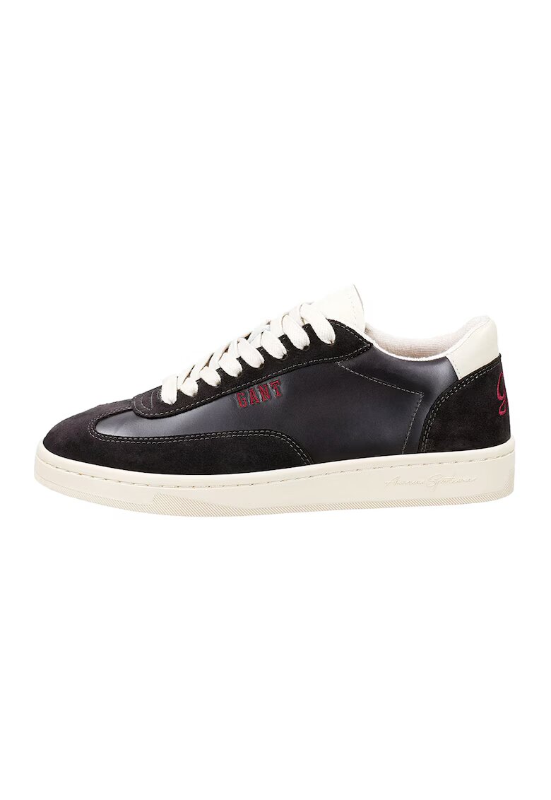 Gant Pantofi sport din piele cu garnituri din piele intoarsa Prepus - Rosu/Maro inchis/Negru
