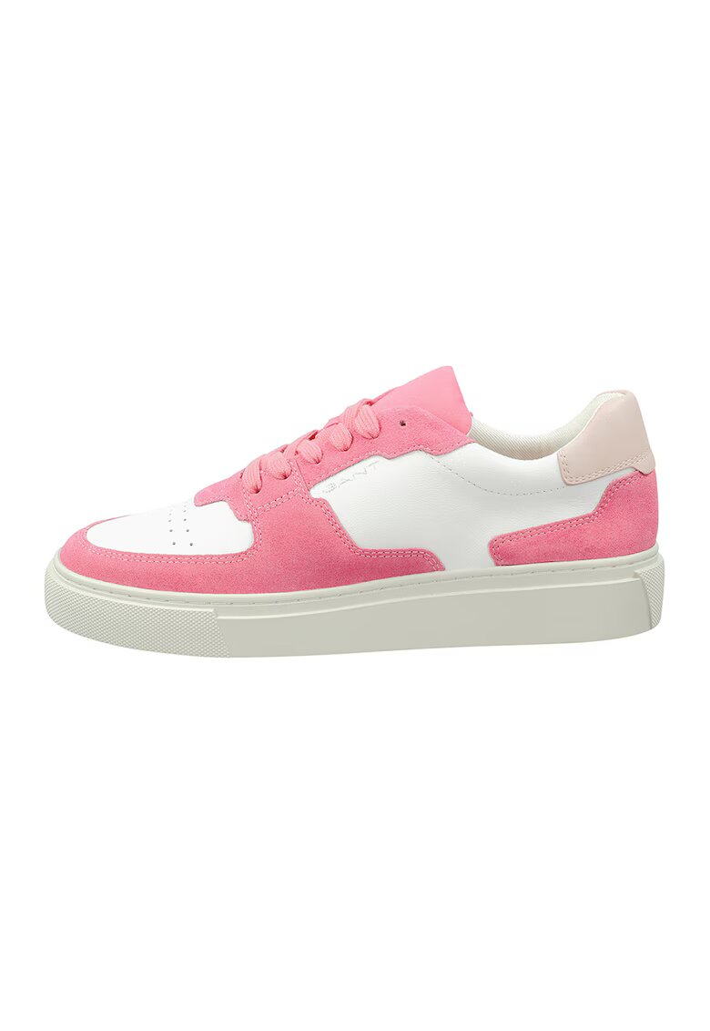 Gant Pantofi sport din piele Julice - Alb/Roz aprins