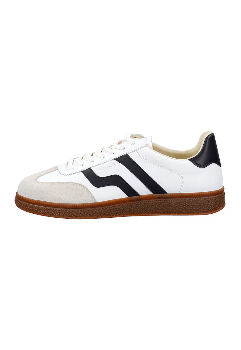 Gant Pantofi sport low cut din piele Cuzmo - Alb/Negru/Bej deschis
