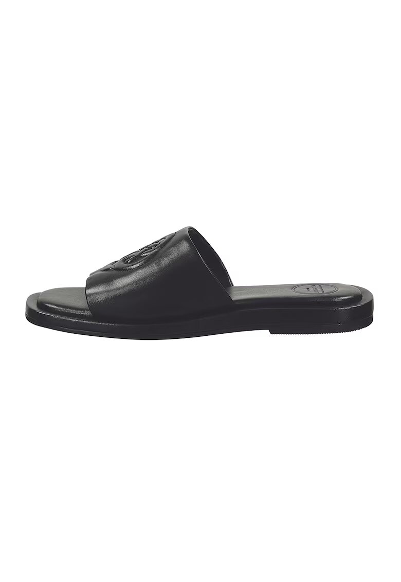Gant Papuci de piele cu logo in relief - Negru