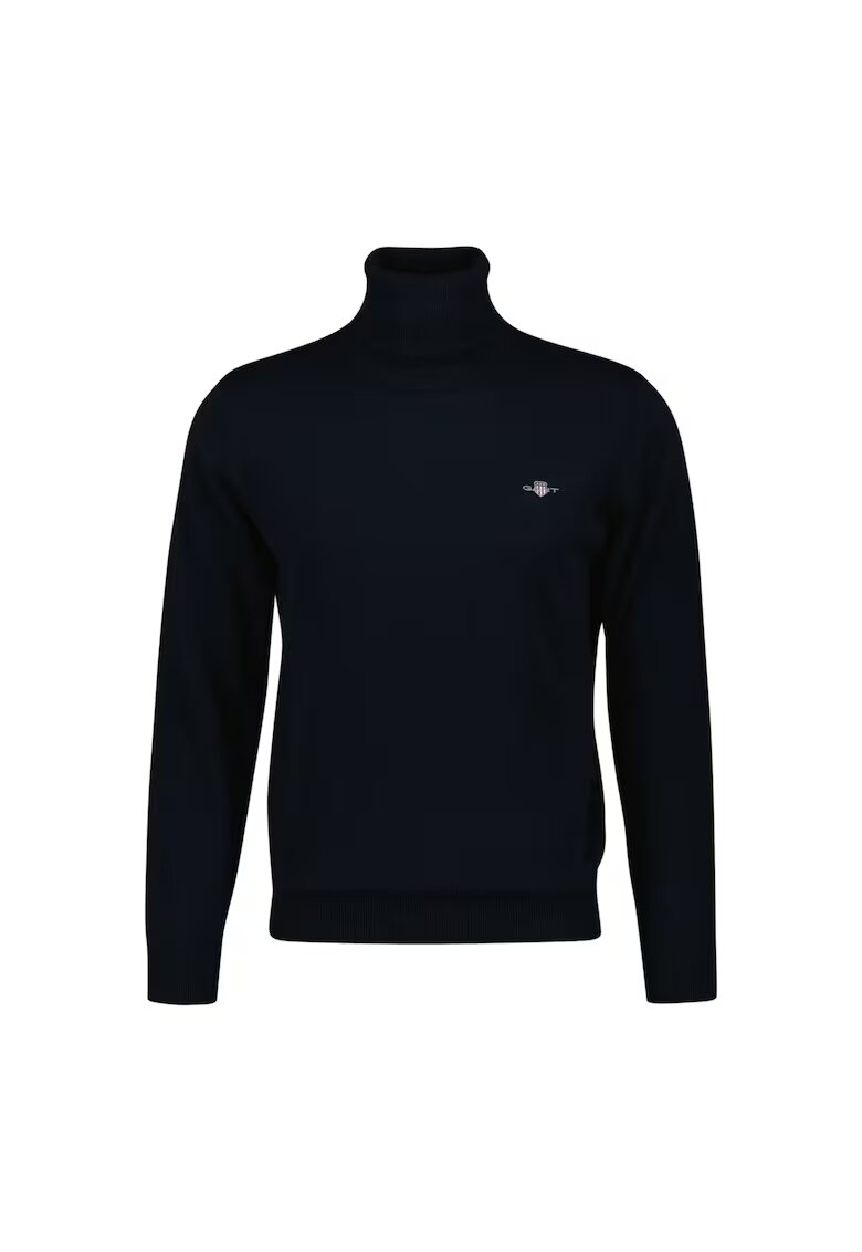 Gant Pulover de bumbac cu guler inalt - Albastru