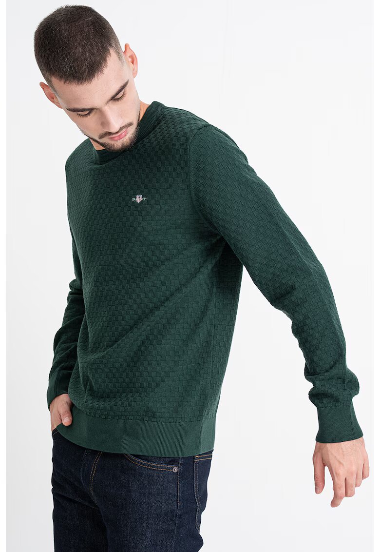 Gant Pulover din amestec de bumbac organic - Verde inchis