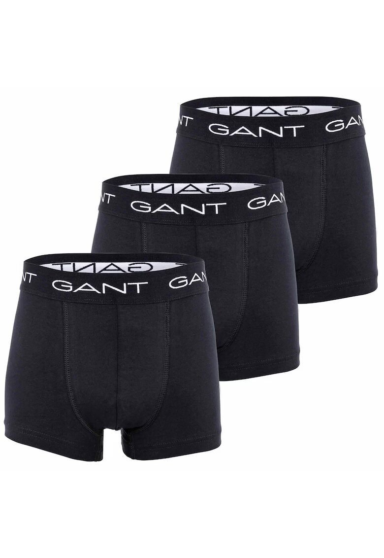 Gant Set de boxeri cu banda logo in talie - 3 perechi - Negru