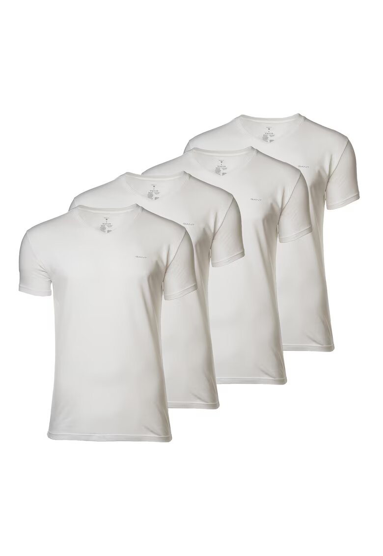 Gant Set de tricouri slim fit de bumbac - 4 perechi - Alb