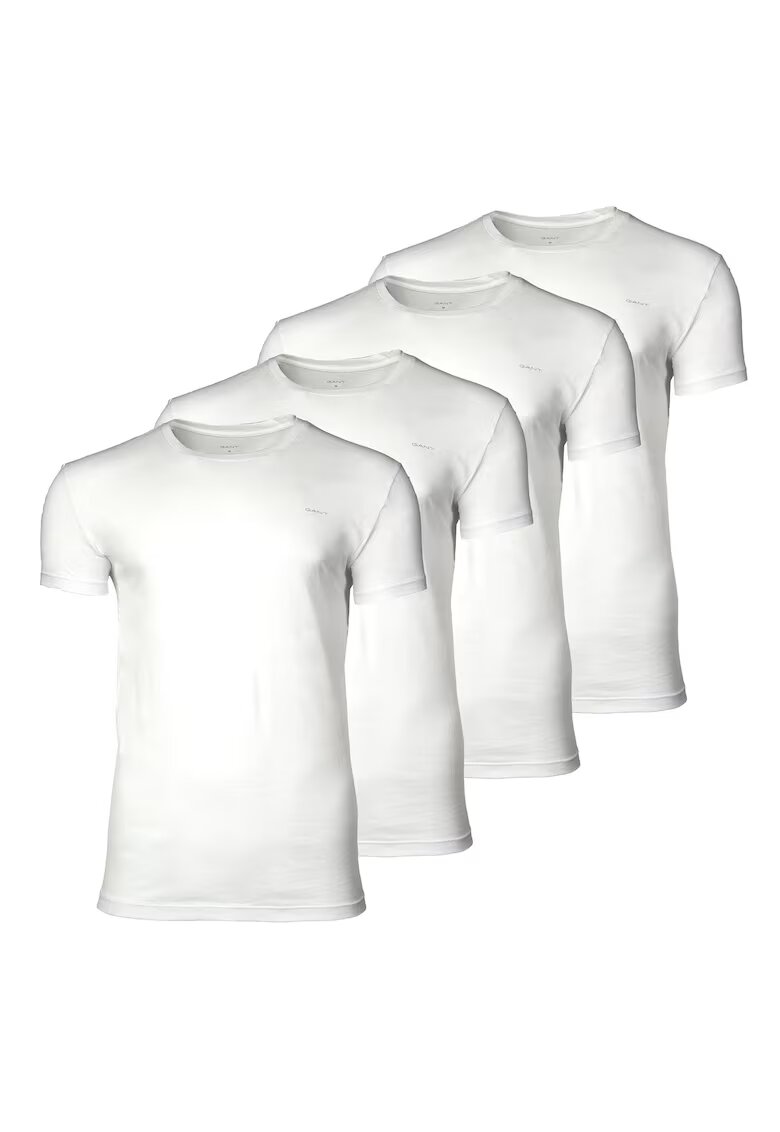 Gant Set de tricouri uni cu decolteu la baza gatului - 4 perechi - Alb