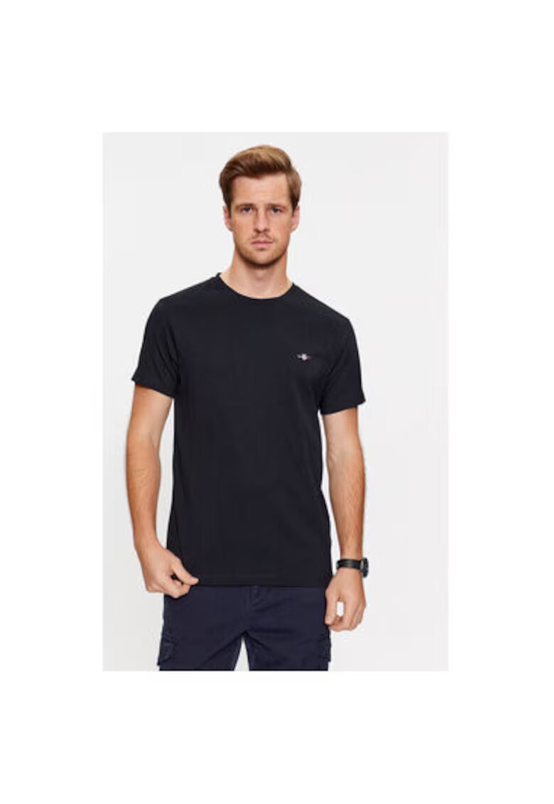 Gant Tricou barbati - 303284336 - Bumbac - Negru - Negru