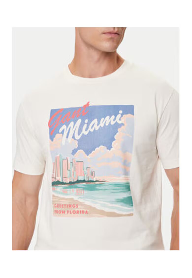 Gant Tricou barbati - ecru - bumbac