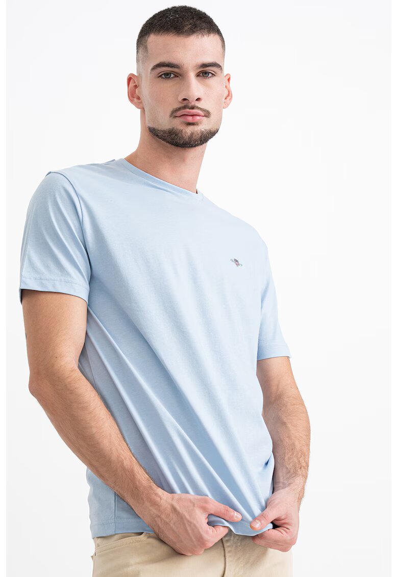 Gant Tricou din bumbac Shield - Albastru azur