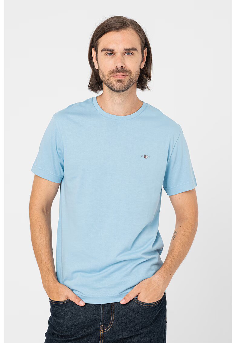 Gant Tricou din bumbac Shield - Albastru deschis