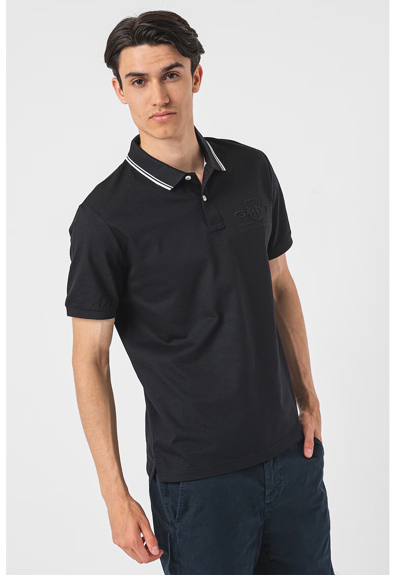 Gant Tricou polo de bumbac cu logo brodat - Negru