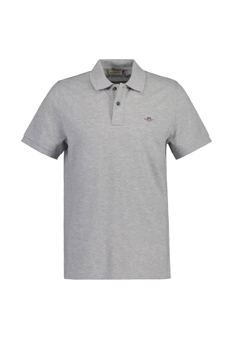 Gant Tricou polo din bumbac pique Shield - Gri