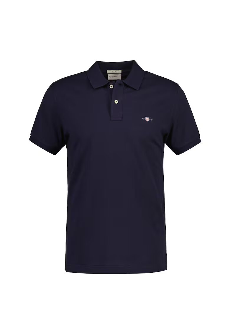 Gant Tricou polo slim fit Shield - Albastru