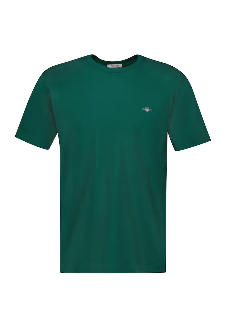 Gant Tricou regular fit din bumbac Shield - Verde inchis