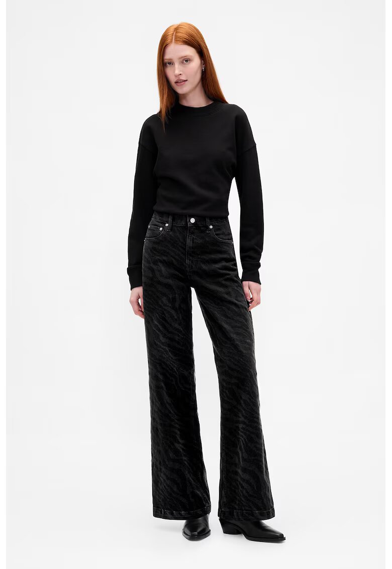 GAP Blugi ampli cu talie inalta - Negru