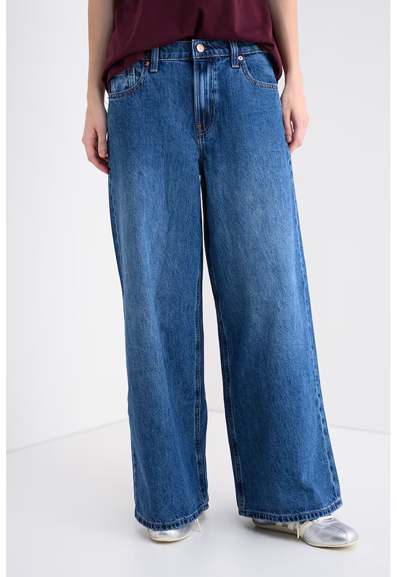GAP Blugi baggy cu talie medie - Albastru melange