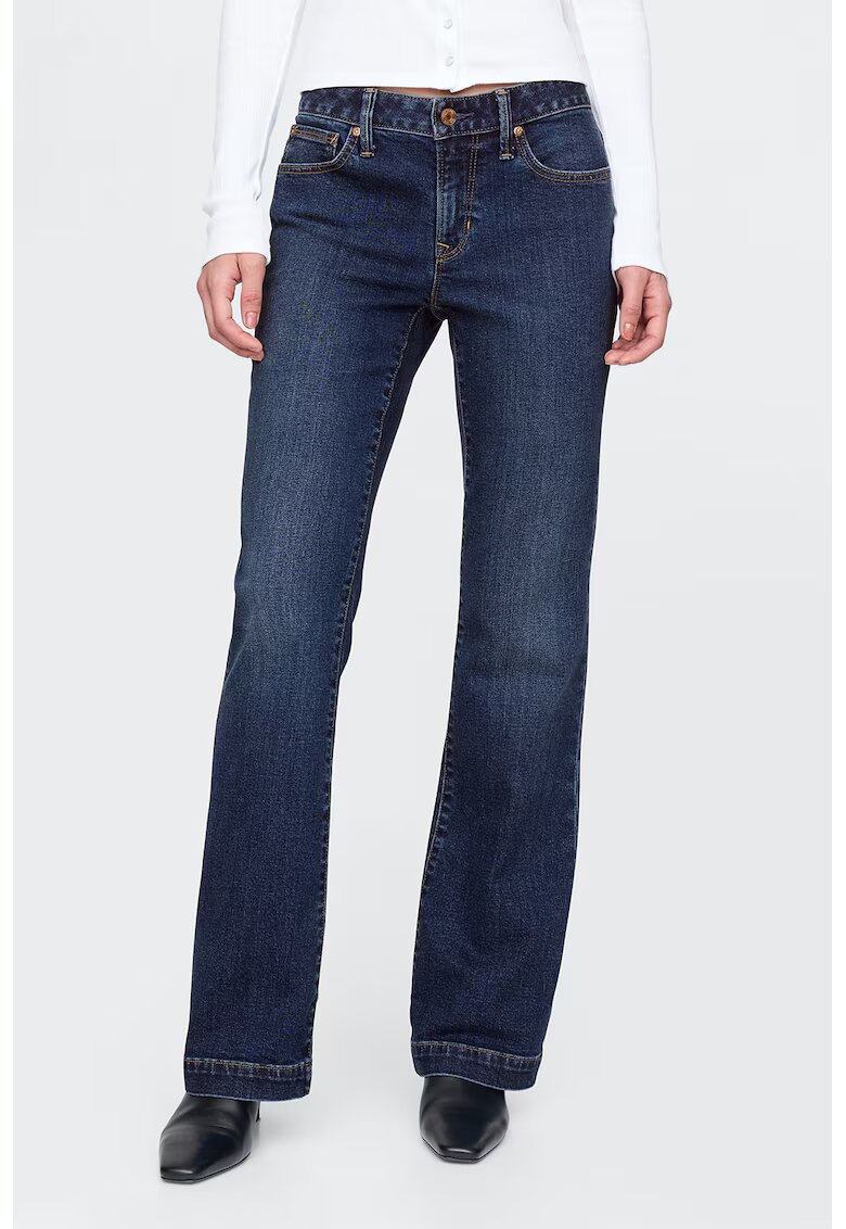 GAP Blugi cu croiala bootcut si talie medie - Albastru inchis