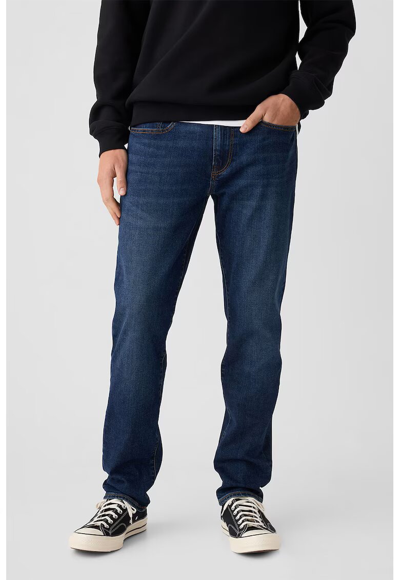 GAP Blugi regular fit cu aspect decolorat - Bleumarin