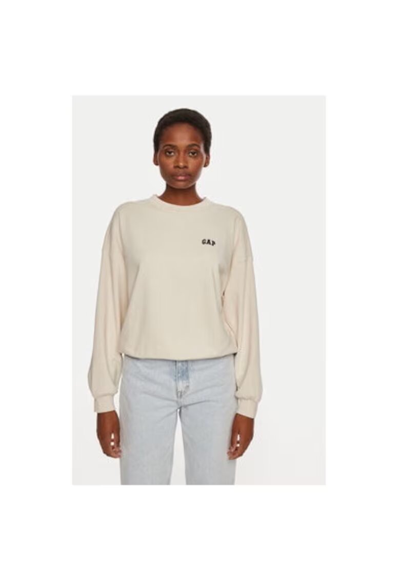 GAP Bluza dama - 304454097 - Bumbac/Poliester reciclat - Bej - Bej