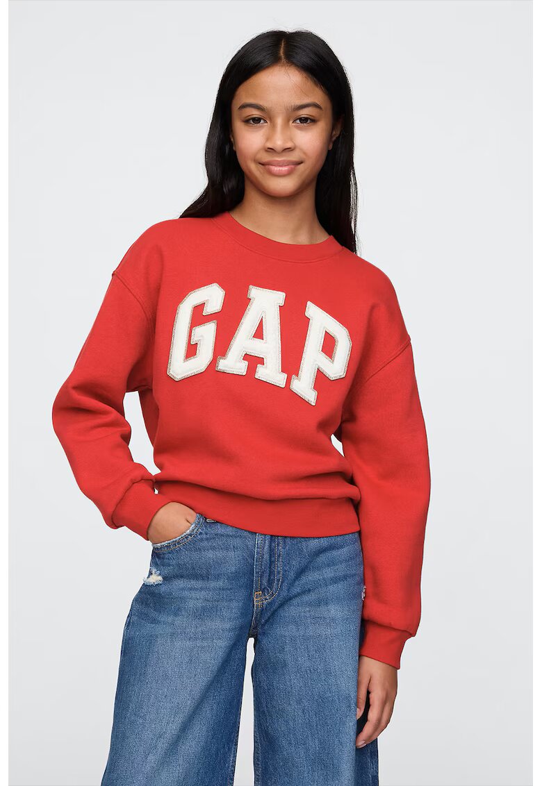 GAP Bluza de trening cu aplicatie logo - Rosu/Alb